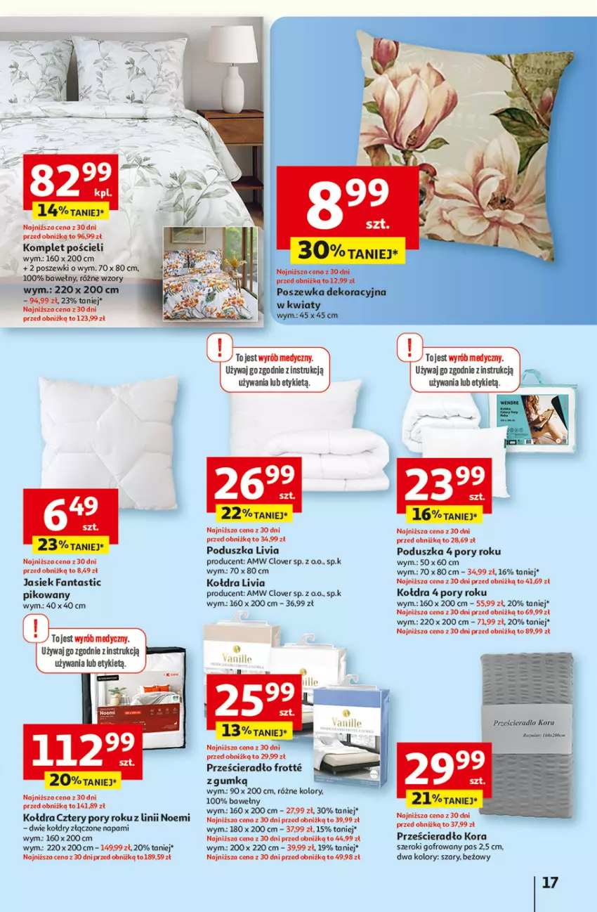 Gazetka promocyjna Auchan - Pewność niskich cen Hipermarket - ważna 25.09 do 01.10.2025 - strona 17 - produkty: Fa, Fanta, Kołdra, Komplet pościeli, Poduszka, Por, Pościel, Prześcieradło