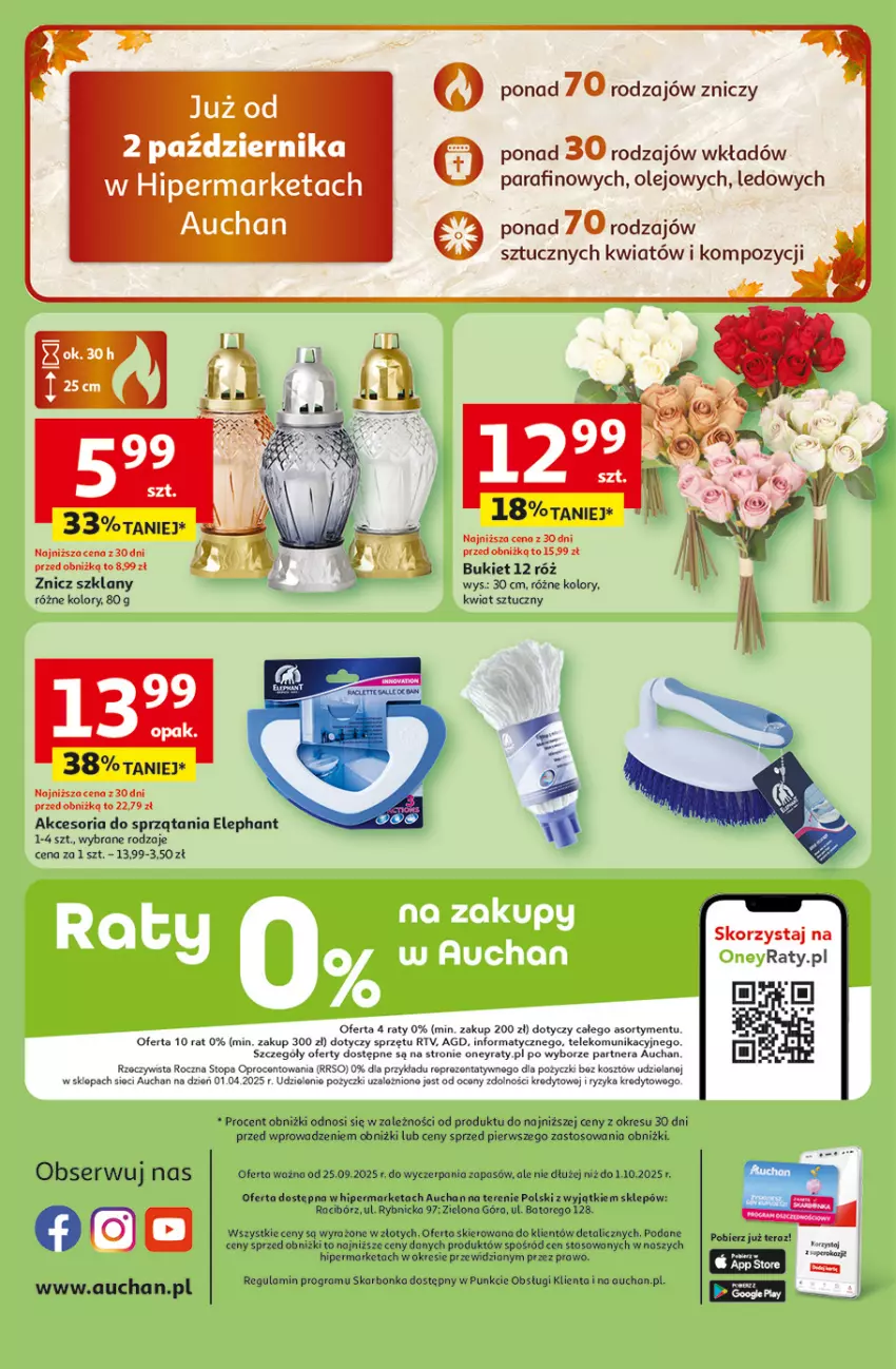 Gazetka promocyjna Auchan - Pewność niskich cen Hipermarket - ważna 25.09 do 01.10.2025 - strona 45 - produkty: Bukiet, Gra, Kosz, Olej, Ser, Tera, Top, Znicz