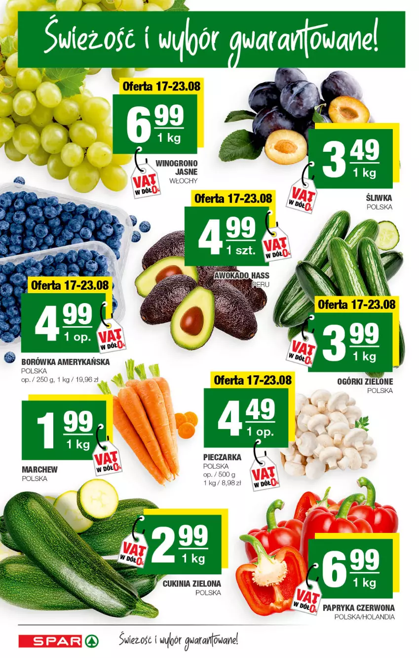 Gazetka promocyjna Spar - Spar - ważna 15.08 do 25.08.2022 - strona 2 - produkty: Borówka, Borówka amerykańska, Papryka, Papryka czerwona, Piec, Pieczarka, Wino