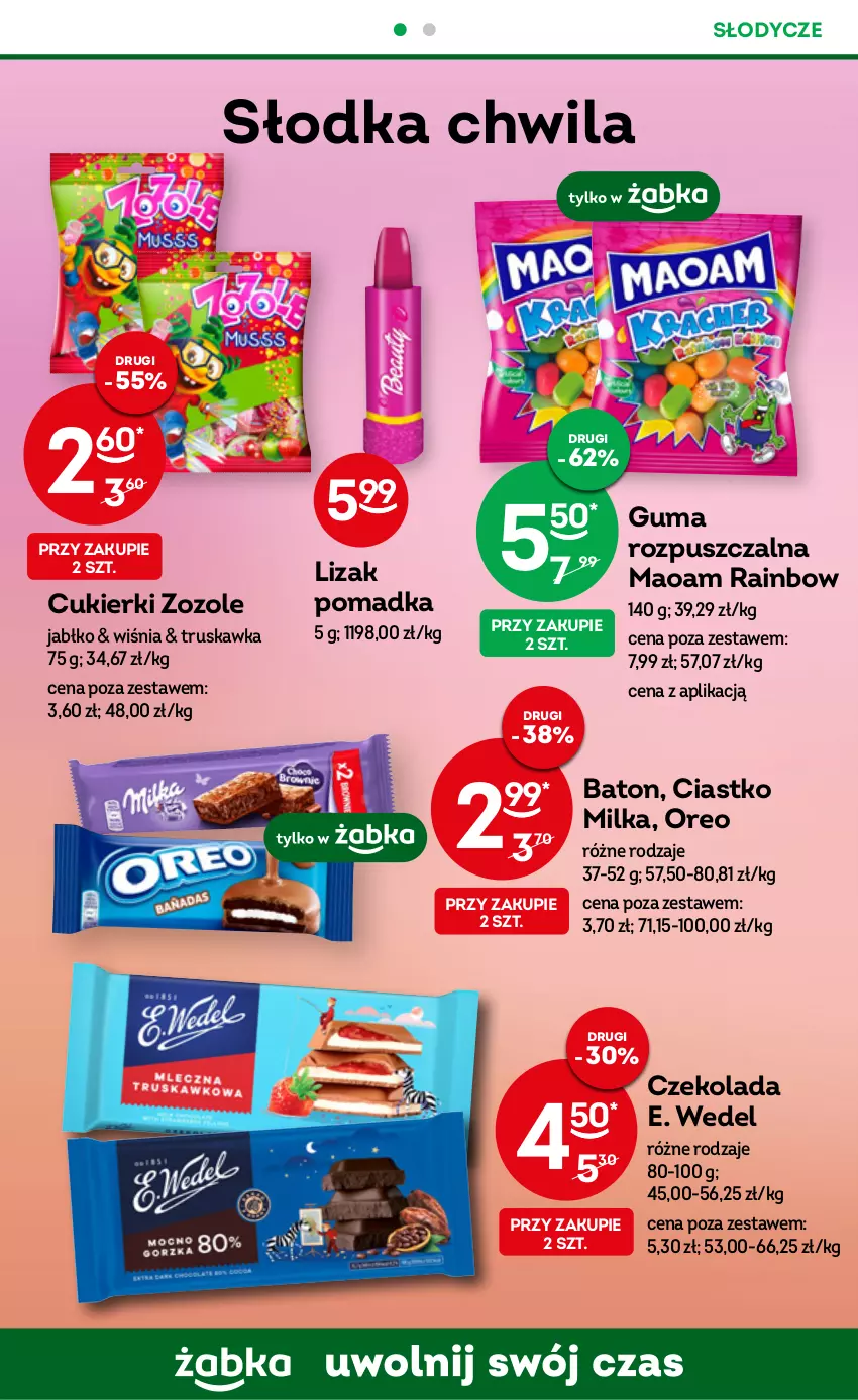 Gazetka promocyjna Żabka - ważna 01.03 do 07.03.2023 - strona 40 - produkty: Baton, Cukier, Cukierki, Czekolada, E. Wedel, Guma rozpuszczalna, Milka, Oreo, Słodka Chwila