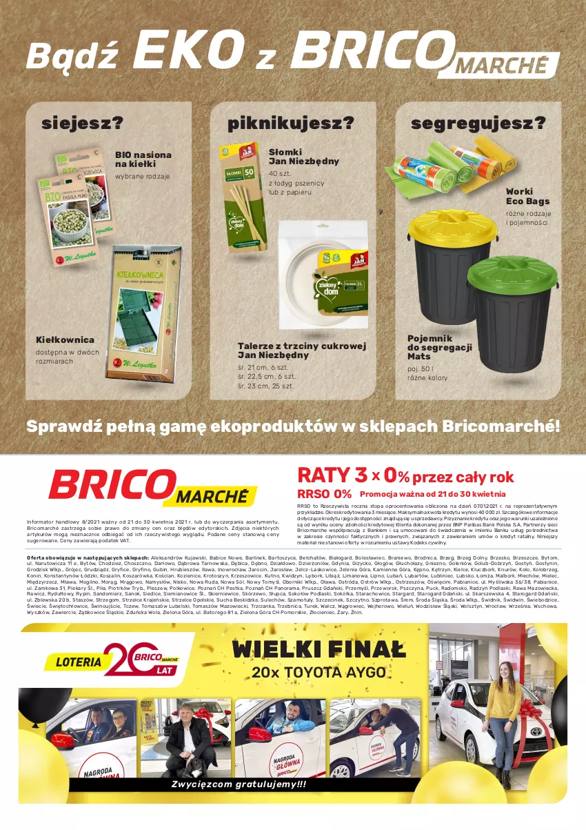 Gazetka promocyjna Bricomarche - Gazetka - ważna 21.04 do 30.04.2021 - strona 12 - produkty: BIC, Fa, Gra, Gry, Jan Niezbędny, Kiełki, Kosz, Kujawski, Namysłów, O Bag, O nas, Papier, Podlaski, Pojemnik, Rama, Sok, Sokół, Sokołów, Sól, Sprzedawcy, Szal, Szprot, Talerz, Top, Toyo, Wino