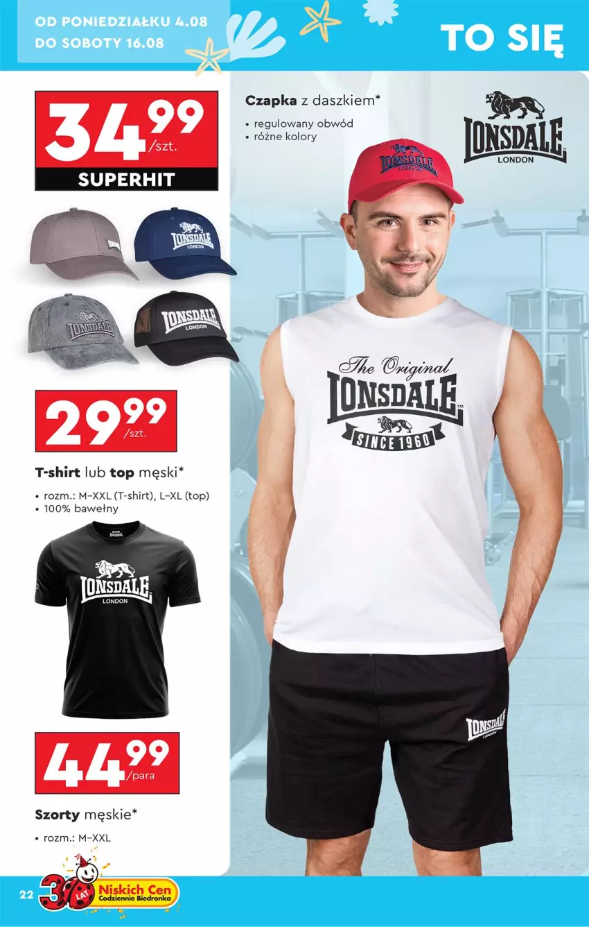 Gazetka promocyjna Biedronka - Okazje Tygodnia - ważna 04.08 do 16.08.2025 - strona 28 - produkty: Czapka, Szorty, T-shirt, Top