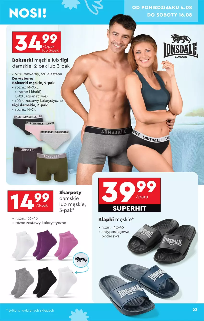 Gazetka promocyjna Biedronka - Okazje Tygodnia - ważna 04.08 do 16.08.2025 - strona 29 - produkty: Bokserki, Figi, Gra, Granat, Karp, Klapki, Ser