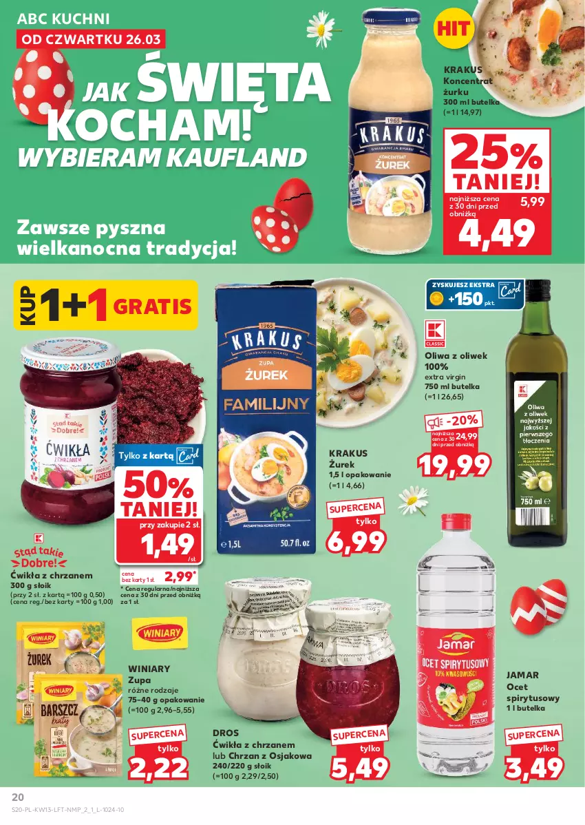 Gazetka promocyjna Kaufland - Gazetka tygodnia - ważna 26.03 do 31.03.2026 - strona 20 - produkty: Chrzan, Gin, Gra, Koc, Krakus, Ocet, Oliwa, Oliwa z oliwek, Winiary, Zupa