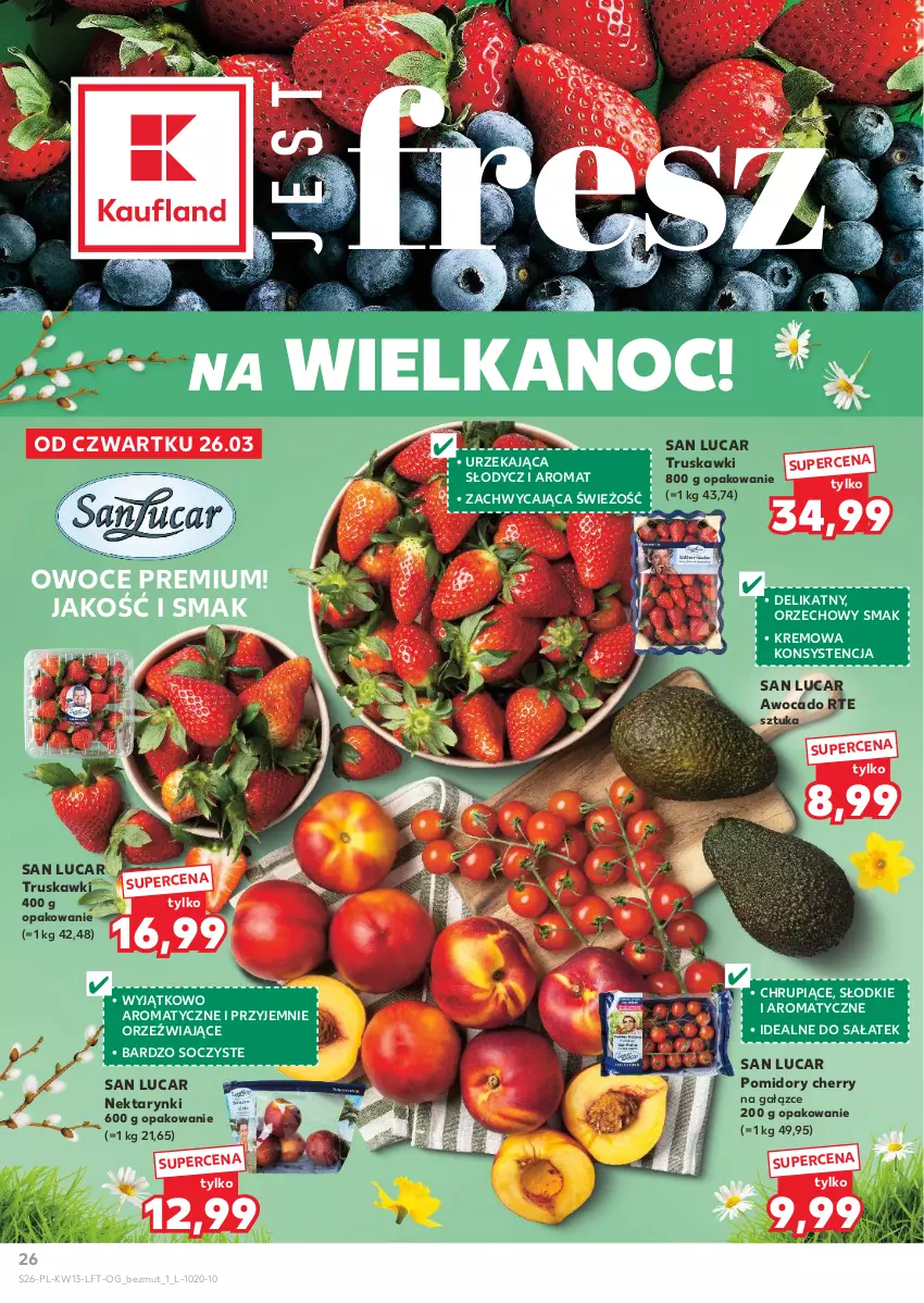 Gazetka promocyjna Kaufland - Gazetka tygodnia - ważna 26.03 do 31.03.2026 - strona 26 - produkty: Nektar, Owoce, Pomidory, Sałat, Truskawki