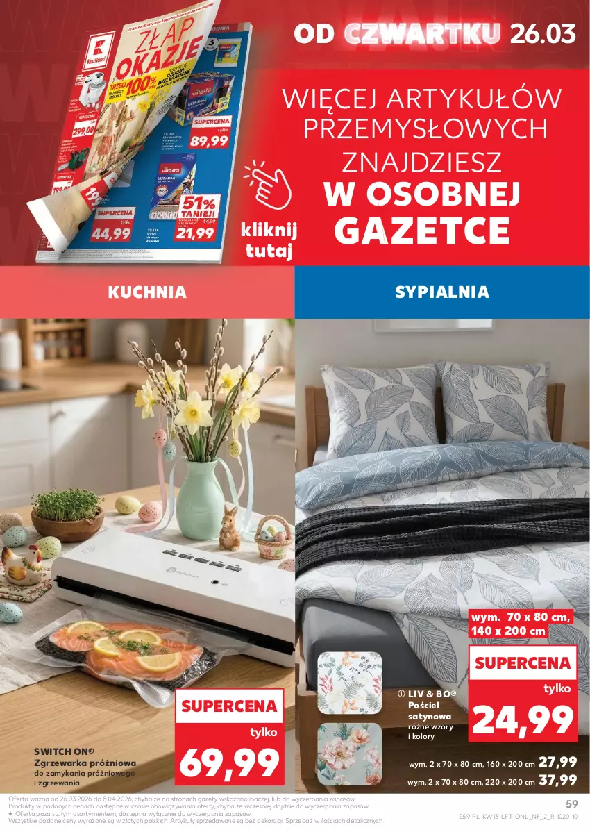 Gazetka promocyjna Kaufland - Gazetka tygodnia - ważna 26.03 do 31.03.2026 - strona 59 - produkty: Kuchnia, Pościel, Sypialnia, Warka
