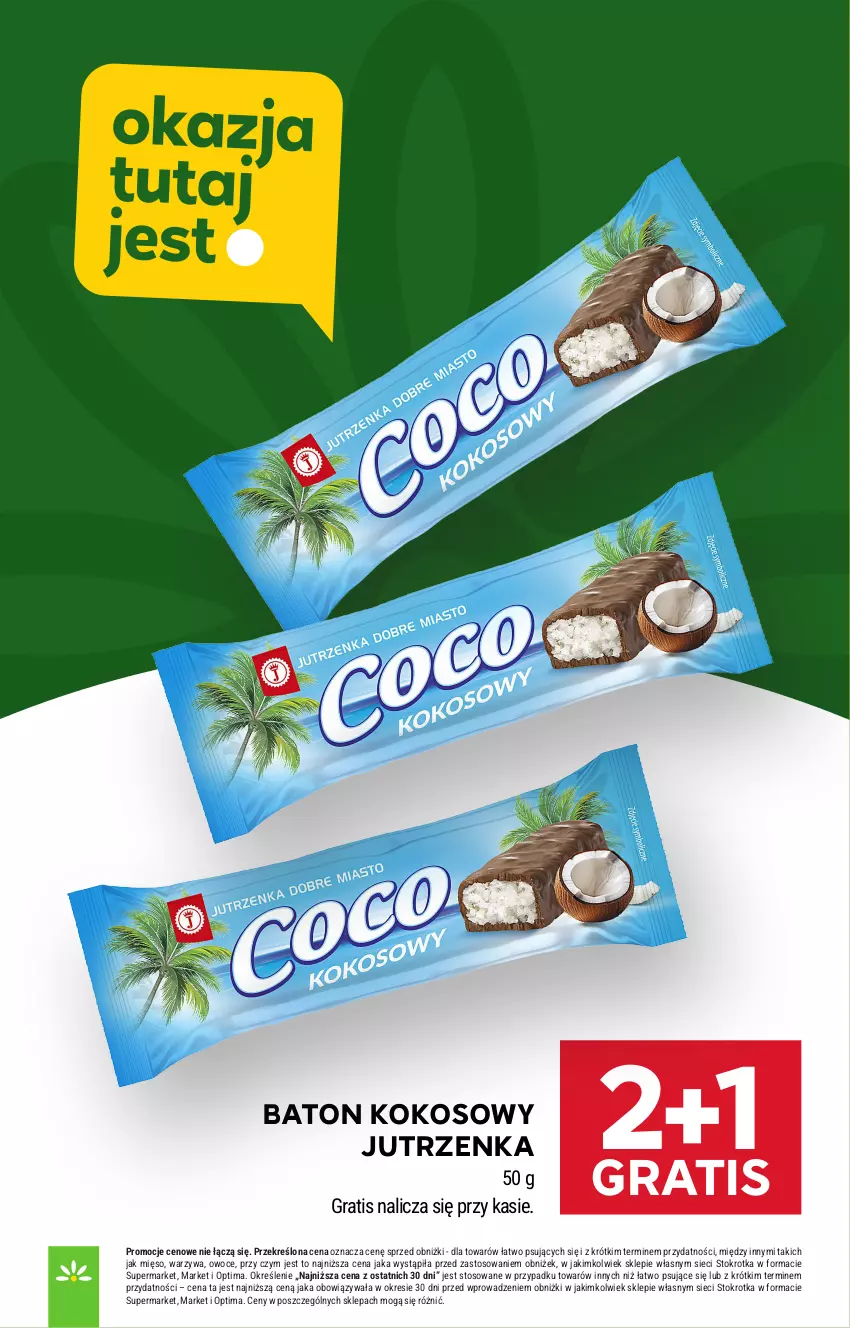 Gazetka promocyjna Stokrotka - Supermarket - ważna 02.07 do 08.07.2026 - strona 26 - produkty: Baton, Gra, Jutrzenka, Kokos, Mięso, Optima, Owoce, Warzywa