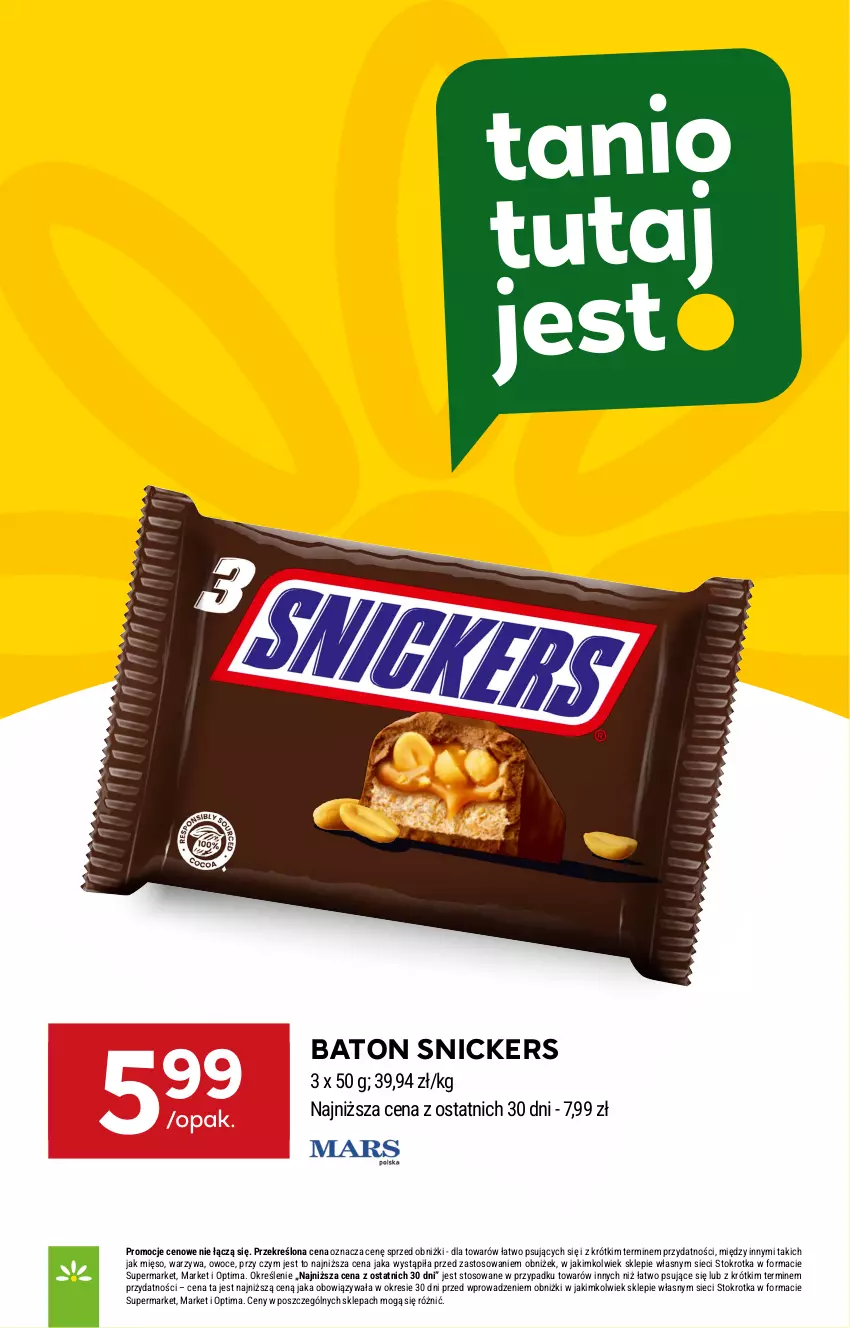Gazetka promocyjna Stokrotka - Supermarket - ważna 02.07 do 08.07.2026 - strona 27 - produkty: Baton, Mięso, Optima, Owoce, Snickers, Warzywa