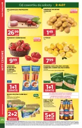 Gazetka promocyjna Stokrotka - Supermarket - Gazetka - ważna od 08.07 do 08.07.2026 - strona 4 - produkty: Piwa, Piwo, Kurczak, Warzywa, Gra, Polędwiczka wieprzowa, Parówki, Cytryny, Ziemniaki, Tyskie, Optima, Farm Milk, Morliny, Owoce, Obrus, Masło, Kiełbasa, Pomidory, Mięso, Fa
