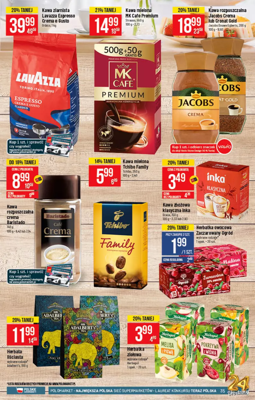 Gazetka promocyjna PoloMarket - Gazetka pomocyjna - ważna 27.10 do 02.11.2021 - strona 35 - produkty: BIC, Fa, Gra, Herbata, Inka, Jacobs, Kawa, Kawa mielona, Kawa rozpuszczalna, Kawa zbożowa, Kawa ziarnista, Lavazza, Ogród, Tchibo, Tchibo Family