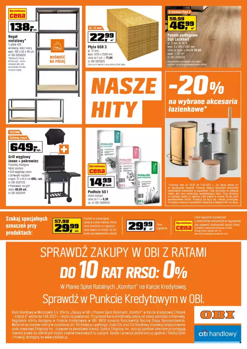 Gazetka promocyjna Obi - Gazetka OBI - ważna 30.03 do 11.04.2023 - strona 12 - produkty: Grill, Płyta, Płyta osb, Pokrowiec, Regał, Regał metalowy