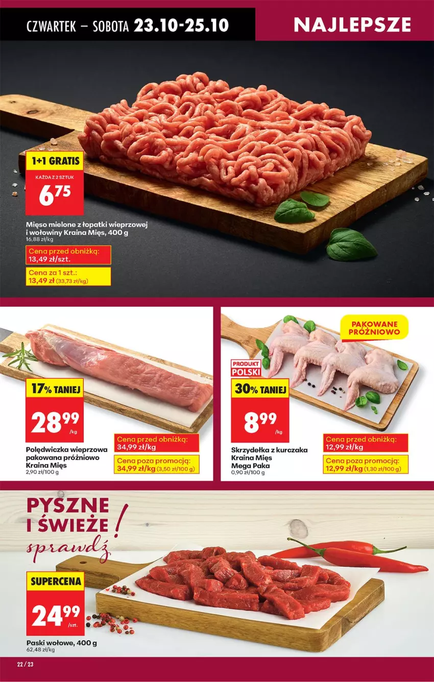 Gazetka promocyjna Biedronka - Od Czwartku - ważna 23.10 do 29.10.2025 - strona 30 - produkty: Gra, Kurczak, Mięso, Mięso mielone, Mięso mielone z łopatki wieprzowej, Polędwiczka wieprzowa, Skrzydełka z kurczaka