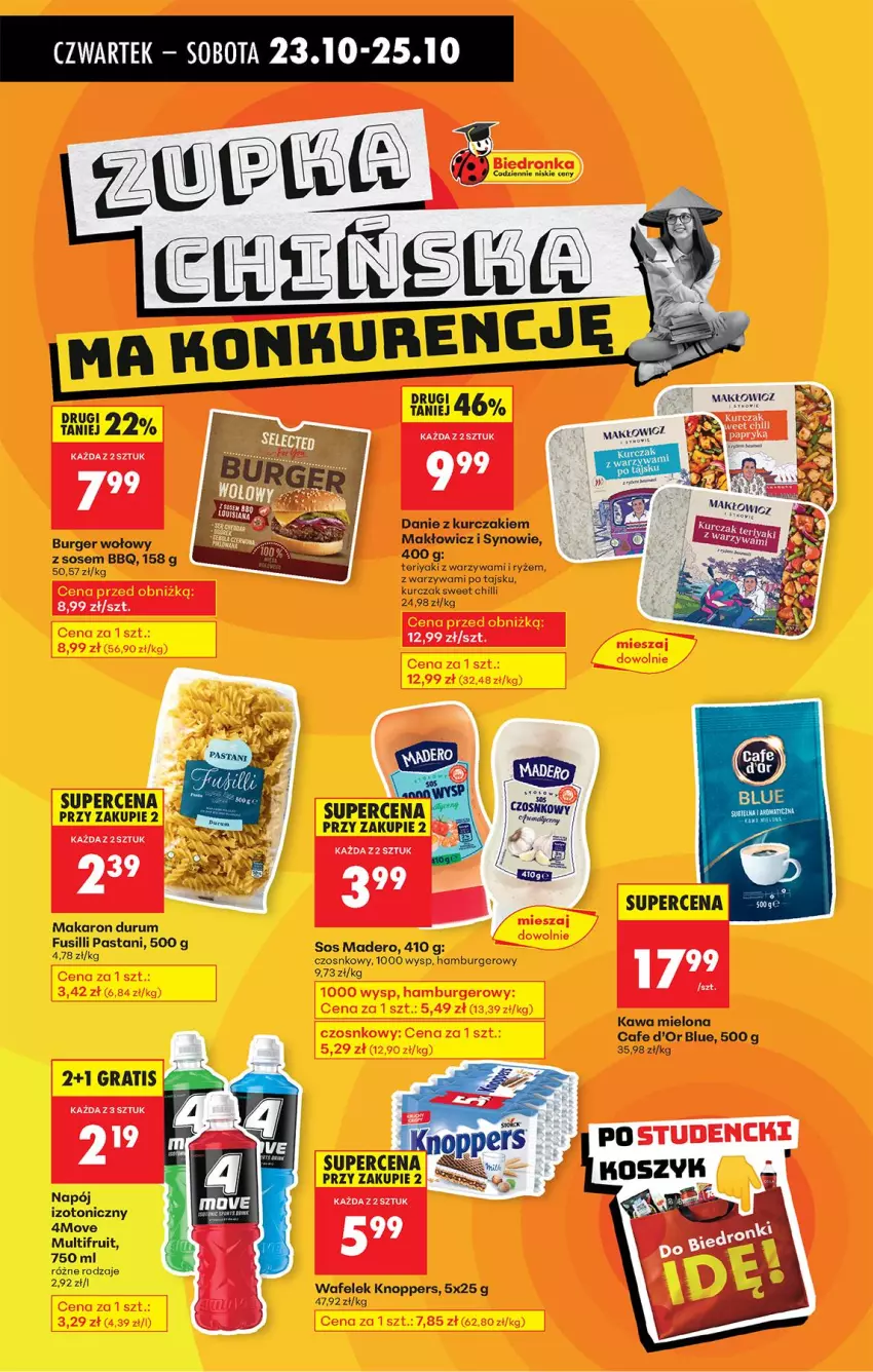 Gazetka promocyjna Biedronka - Od Czwartku - ważna 23.10 do 29.10.2025 - strona 50 - produkty: Burger, Gra, Hama, Hamburger, Kawa, Kawa mielona, Knoppers, Kurczak, Makaron, Napój, Napój izotoniczny, Rum, Ryż, Sos, Wafelek, Warzywa