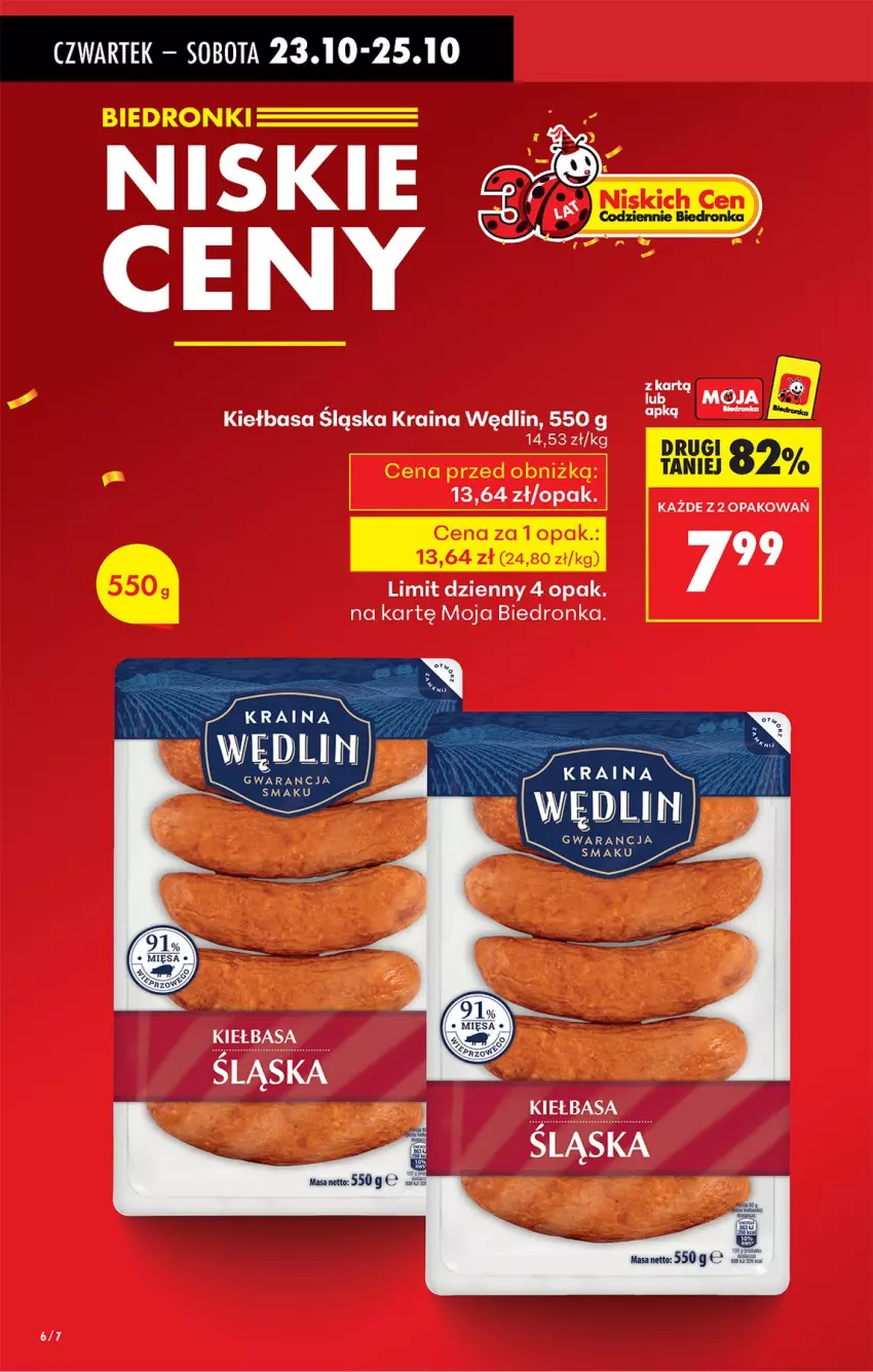 Gazetka promocyjna Biedronka - Od Czwartku - ważna 23.10 do 29.10.2025 - strona 6 - produkty: Kiełbasa, Kiełbasa śląska
