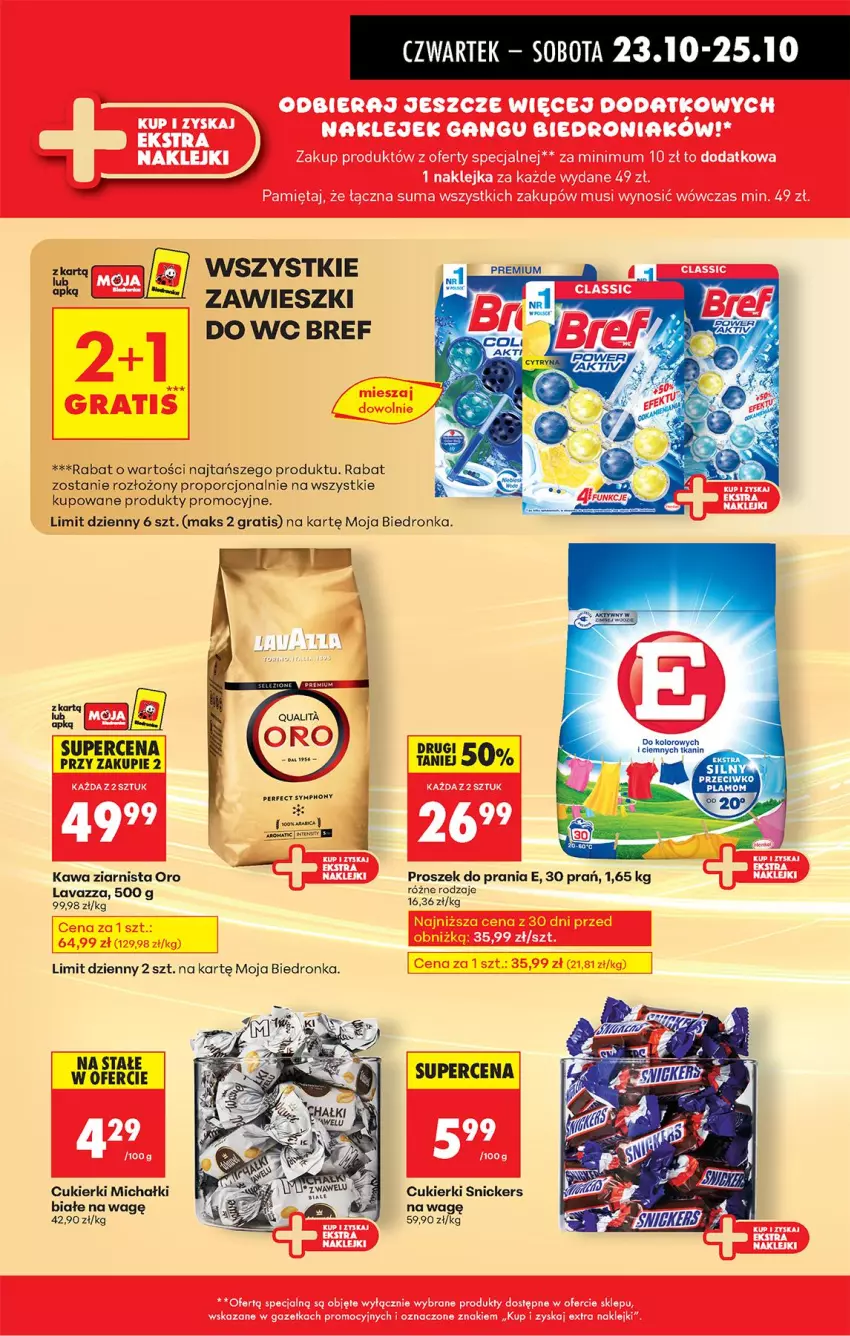Gazetka promocyjna Biedronka - Od Czwartku - ważna 23.10 do 29.10.2025 - strona 75 - produkty: Bref, Cukier, Cukierki, Gra, Kawa, Kawa ziarnista, Lavazza, Michałki, Por, Proszek do prania, Snickers, Zawieszki