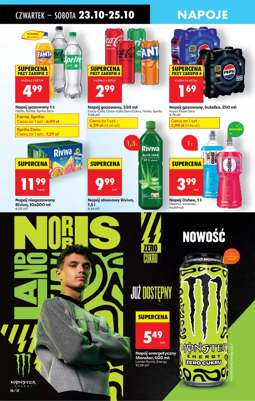 Gazetka promocyjna Biedronka - Od Czwartku - ważna 23.10 do 29.10.2025 - strona 76 - produkty: Coca-Cola, Fa, Fanta, LG, Napój, Napój energetyczny, Napój gazowany, Napój niegazowany, Oshee, Pepsi, Sprite