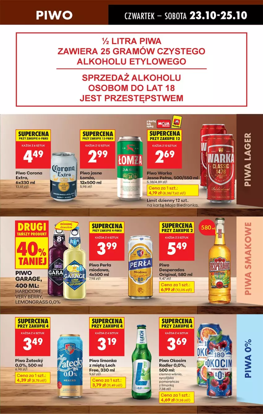 Gazetka promocyjna Biedronka - Od Czwartku - ważna 23.10 do 29.10.2025 - strona 79 - produkty: Corona Extra, Desperados, Fa, Gin, Koc, Limonka, Okocim, Perła, Piwa, Piwo, Piwo jasne, Radler