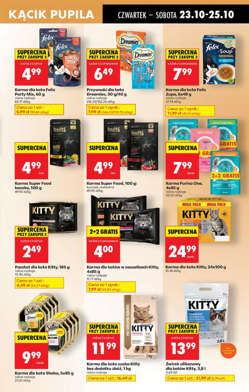 Gazetka promocyjna Biedronka - Od Czwartku - ważna 23.10 do 29.10.2025 - strona 83 - produkty: Felix, Gra, Kaczka, Kawa, Kurczak, Pasztet, Przysmaki, Pur, Purina, Sheba, Wołowina, Zupa