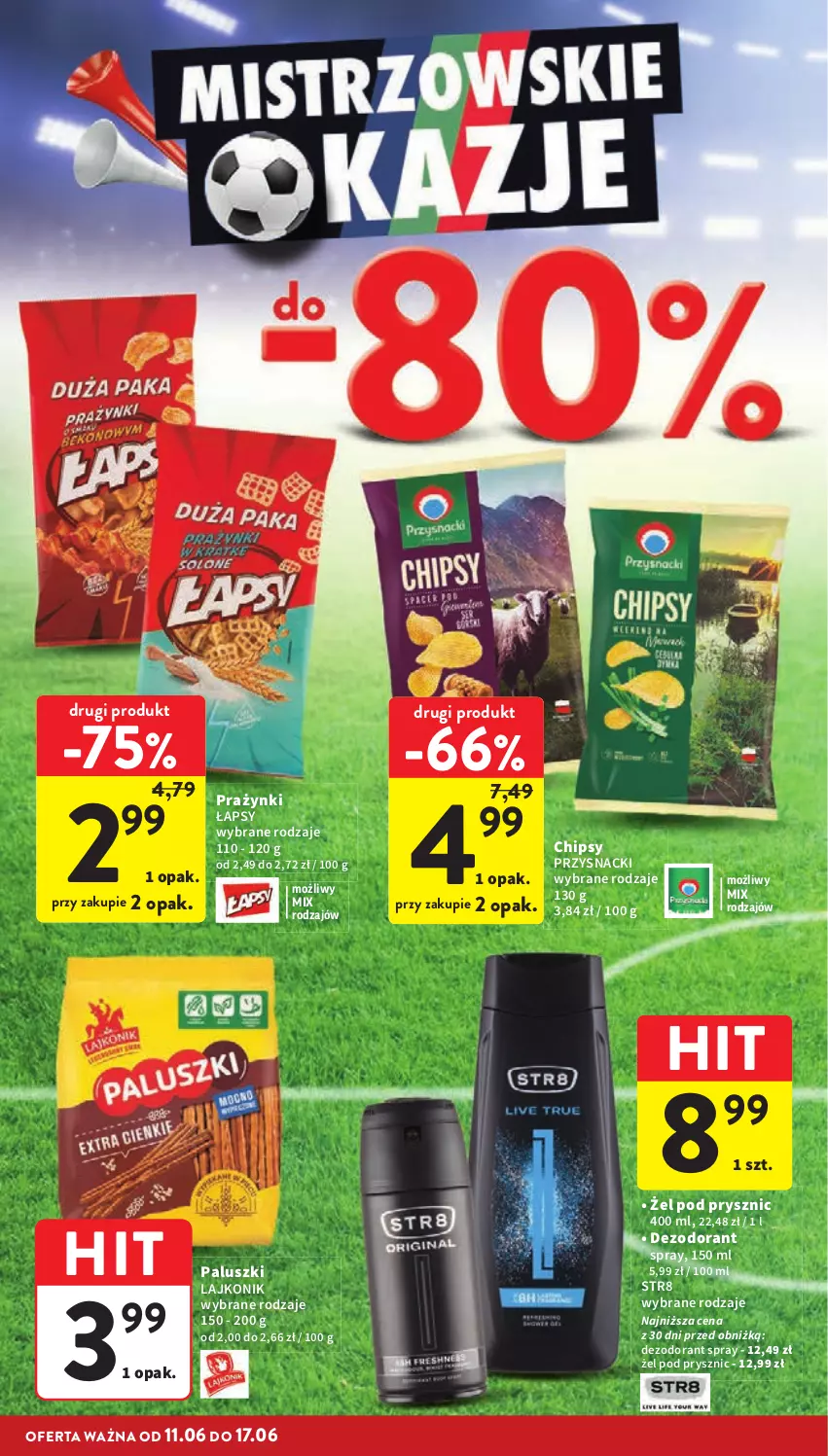 Gazetka promocyjna Intermarche - Gazetka promocyjna - ważna 11.06 do 17.06.2026 - strona 2 - produkty: Chipsy, Dezodorant, Lajkonik, Przysnacki, Str8