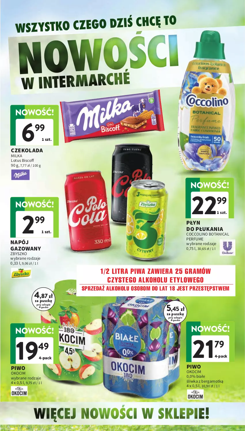 Gazetka promocyjna Intermarche - Gazetka promocyjna - ważna 11.06 do 17.06.2026 - strona 23 - produkty: Coccolino, Czekolada, Gra, Koc, Milka, Napój, Napój gazowany, Okocim, Perfum, Piwa, Piwo, Płyn do płukania