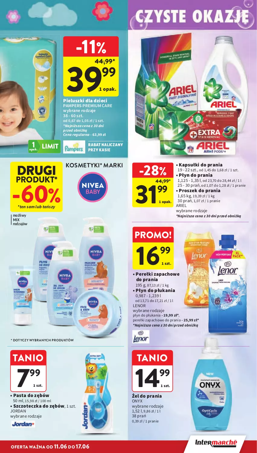 Gazetka promocyjna Intermarche - Gazetka promocyjna - ważna 11.06 do 17.06.2026 - strona 41 - produkty: Ariel, Dzieci, Kapsułki do prania, Lenor, Pampers, Pasta do zębów, Perełki zapachowe, Płyn do płukania, Płyn do prania, Proszek do prania, Szczoteczka, Szczoteczka do zębów