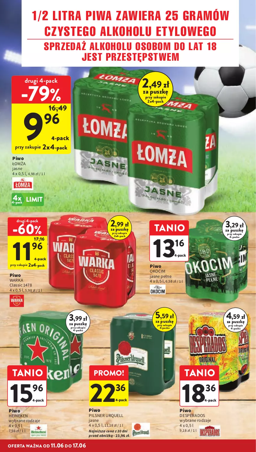 Gazetka promocyjna Intermarche - Gazetka promocyjna - ważna 11.06 do 17.06.2026 - strona 8 - produkty: Desperados, Gra, Heineken, Koc, Okocim, Pilsner Urquell, Piwa, Piwo, Warka