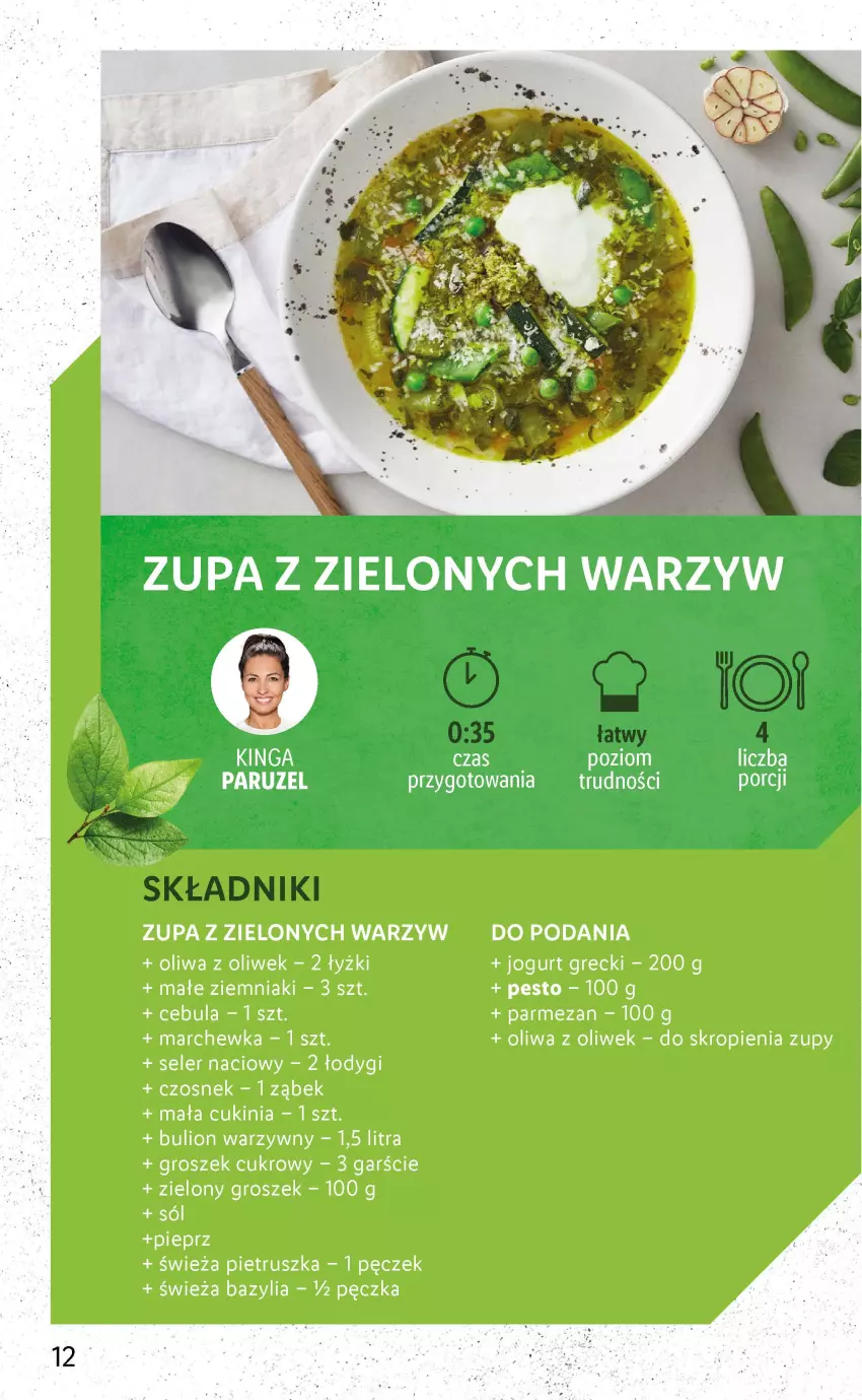 Gazetka promocyjna Lidl - KATALOG VEMONDO - ważna 18.07 do 23.07.2022 - strona 12 - produkty: Bazyl, Bazylia, Cebula, Czosnek, Fa, Groszek, Jogurt, Marchewka, Oliwa z oliwek, Parmezan, Pesto, Pietruszka, Seler naciowy, Sól, Ziemniaki, Zupa