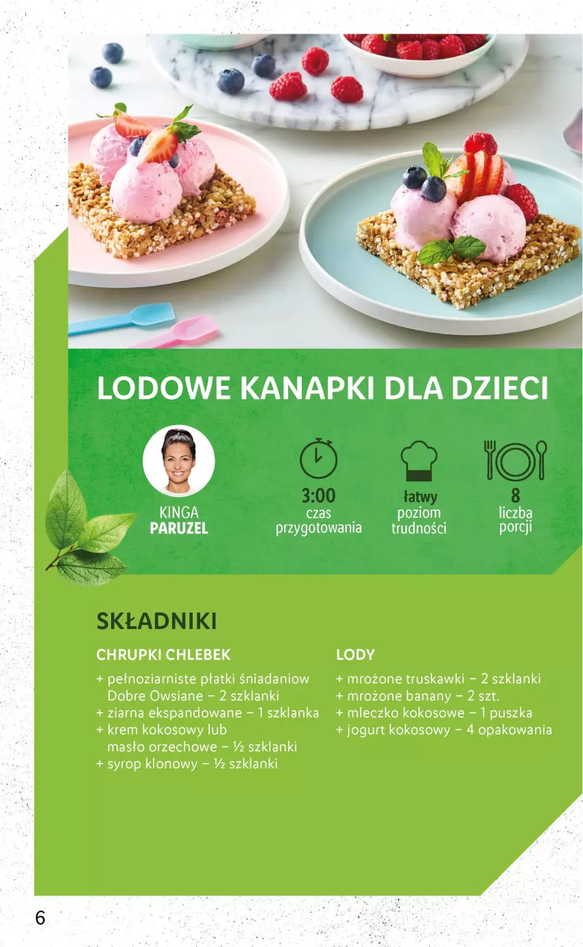 Gazetka promocyjna Lidl - KATALOG VEMONDO - ważna 18.07 do 23.07.2022 - strona 6 - produkty: Banany, Chleb, Chrupki, Danio, Jogurt, Kokos, Lanki, Lody, Masło, Masło orzechowe, Mleczko, Syrop, Szklanka, Truskawki