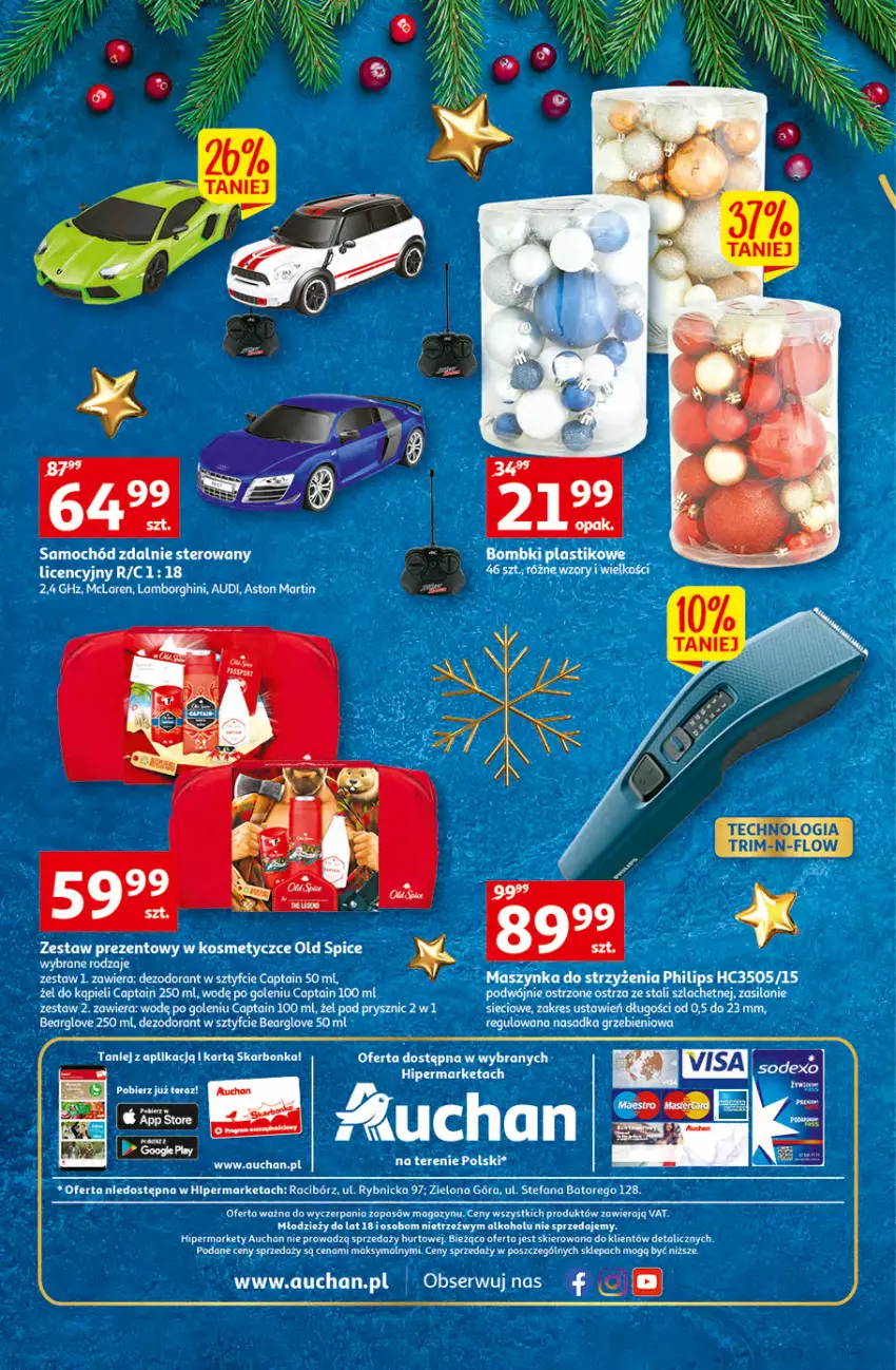 Gazetka promocyjna Auchan - Gazetka Magia Świąt Auchan Hipermarket - ważna 08.12 do 14.12.2022 - strona 36 - produkty: Dezodorant, Fa, Old Spice, Por, Samochód, Ser, Silan, Zestaw prezentowy