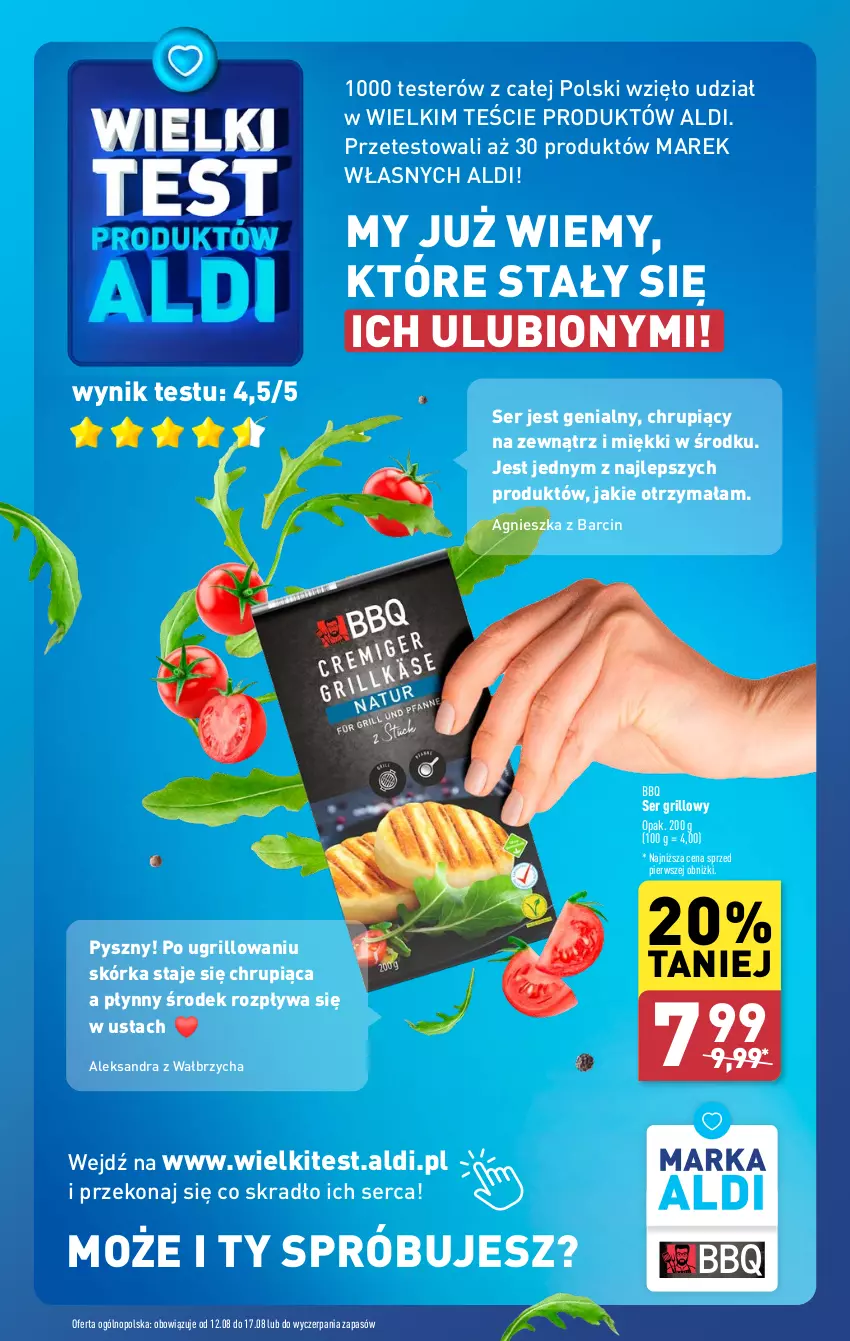 Gazetka promocyjna Aldi - Pełna oferta - ważna 12.08 do 17.08.2024 - strona 10 - produkty: Grill, Ser