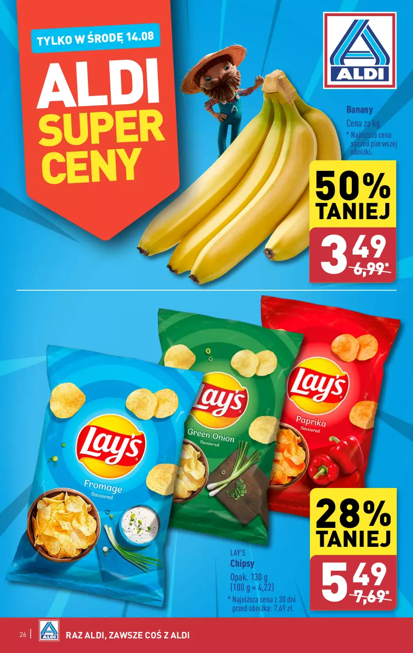 Gazetka promocyjna Aldi - Pełna oferta - ważna 12.08 do 17.08.2024 - strona 26 - produkty: Banany, Chipsy