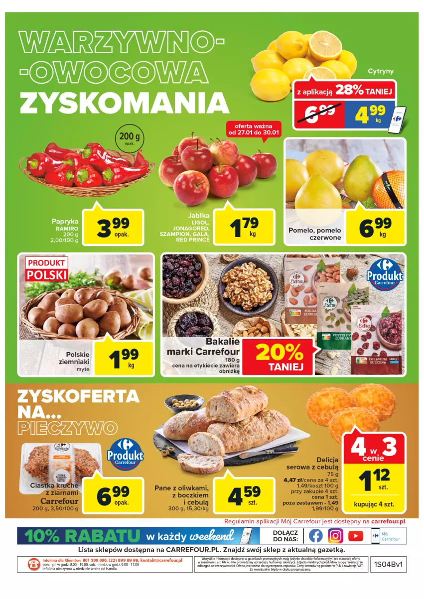 Gazetka promocyjna Carrefour - Gazetka Express - ważna 18.01 do 24.01.2022 - strona 2 - produkty: Delicja serowa, Kosz, O nas, Pomelo, Ser, Taca, Ziemniaki