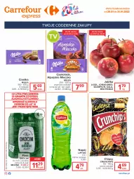Gazetka promocyjna Carrefour - Gazetka Express - Gazetka - ważna od 31.01 do 31.01.2022 - strona 2 - produkty: Piwa, Piwo, Ciastka, Koc, Gra, Chipsy, Szampion, Mleczko, Lipton, Czekolada, Crunchips, Okocim, Gala, Napój, Ligol, Milka, Jabłka