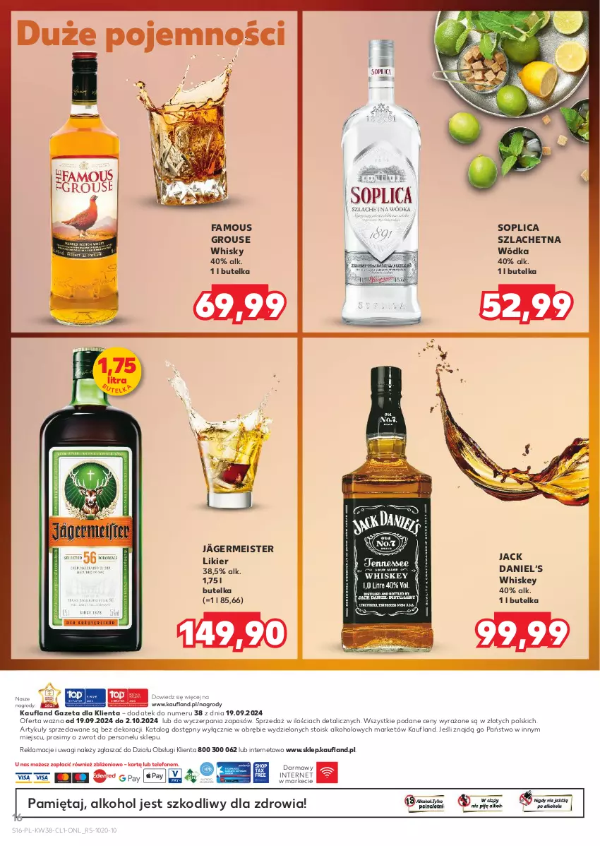 Gazetka promocyjna Kaufland - Barek Kauflandu - ważna 19.09 do 02.10.2024 - strona 16 - produkty: Fa, Likier, Mięta, Soplica, Wagi, Whiskey, Whisky, Wódka