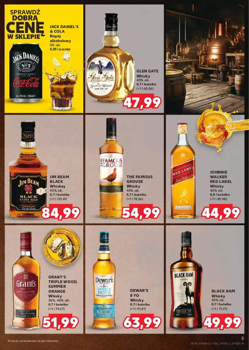 Gazetka promocyjna Kaufland - Barek Kauflandu - ważna 19.09 do 02.10.2024 - strona 5 - produkty: Fa, Glen Gate, Gra, Jim Beam, Johnnie Walker, Lack, Napój, The Famous Grouse, Whiskey, Whisky