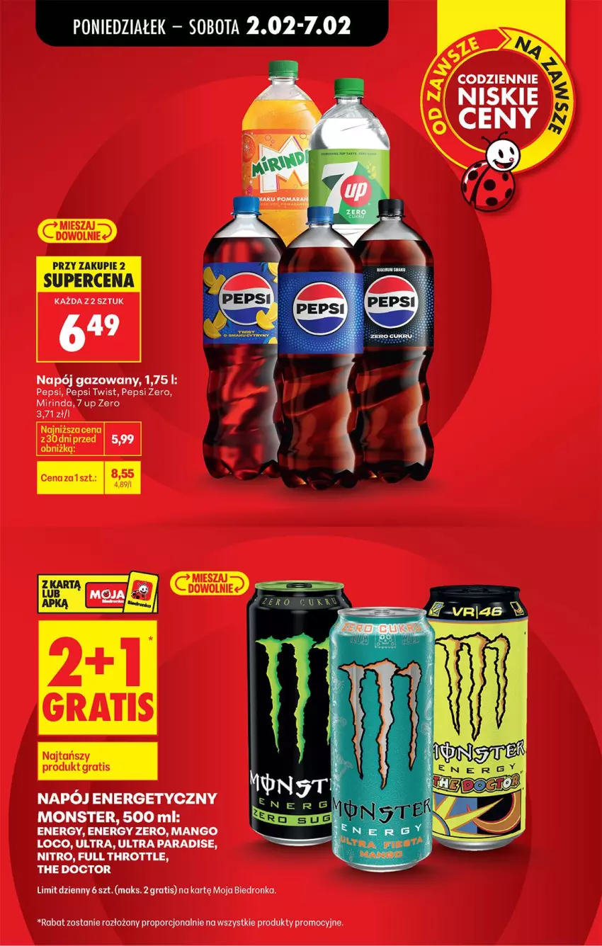 Gazetka promocyjna Biedronka - Gazetka - ważna 02.02 do 09.02.2026 - strona 17 - produkty: Full Throttle, Gra, Mango, Mirinda, Napój, Napój gazowany, Pepsi, Por