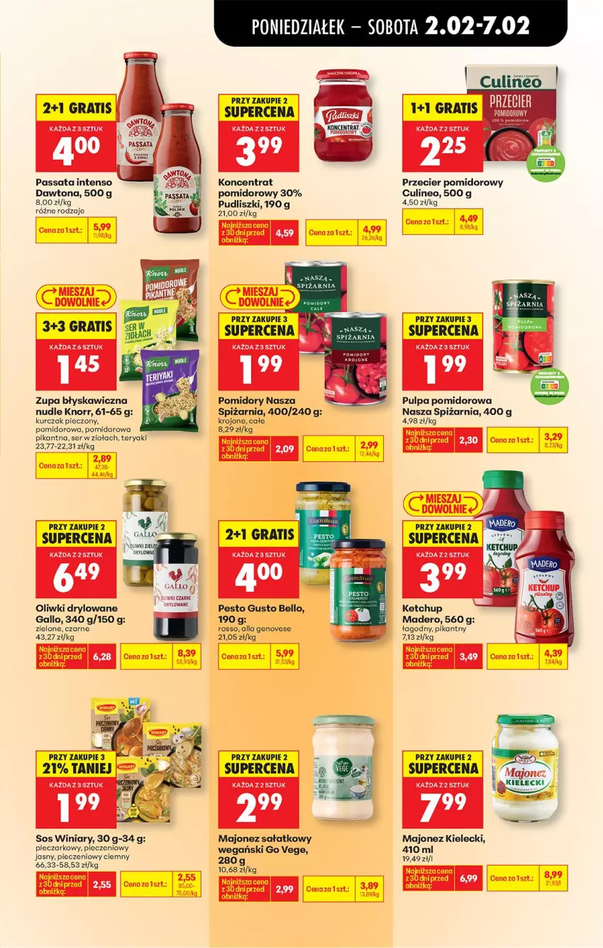 Gazetka promocyjna Biedronka - Gazetka - ważna 02.02 do 09.02.2026 - strona 51 - produkty: Bell, Dawtona, Gra, Ketchup, Knorr, Koncentrat pomidorowy, Kurczak, Majonez, Majonez sałatkowy, Oliwki, Pesto, Piec, Pomidory, Pudliszki, Pulpa pomidorowa, Sałat, Ser, Sos, Winiary, Zupa