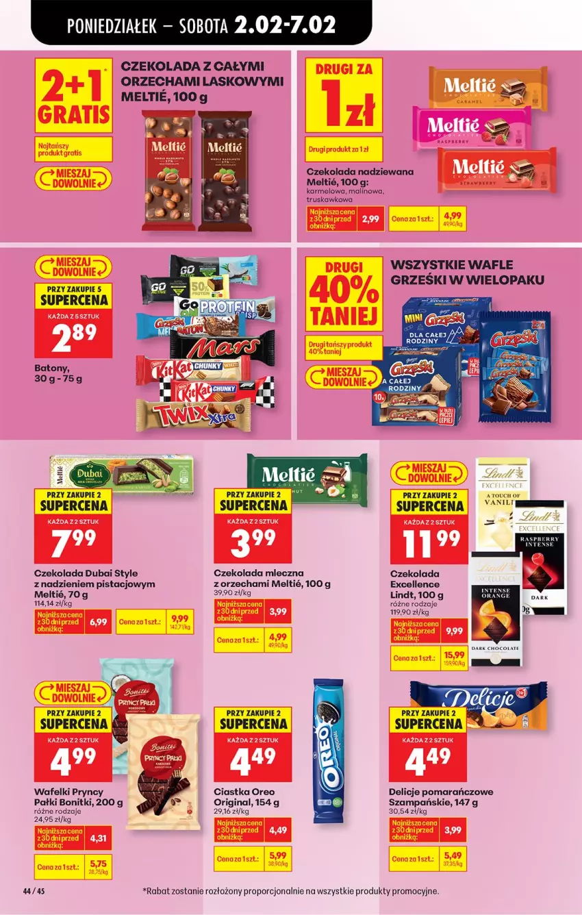 Gazetka promocyjna Biedronka - Gazetka - ważna 02.02 do 09.02.2026 - strona 54 - produkty: Baton, Bonitki, Ciastka, Czekolada, Czekolada mleczna, Delicje, Fa, Gin, Lindt, Oreo, Por, Wafle