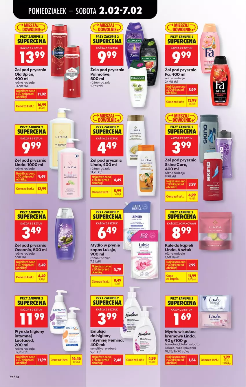 Gazetka promocyjna Biedronka - Gazetka - ważna 02.02 do 09.02.2026 - strona 66 - produkty: Emulsja, Fa, Herbata, Lactacyd, Luksja, Mydło, Mydło w płynie, Old Spice, Palmolive, Piwo, Płyn do higieny intymnej, Róża, Wełna