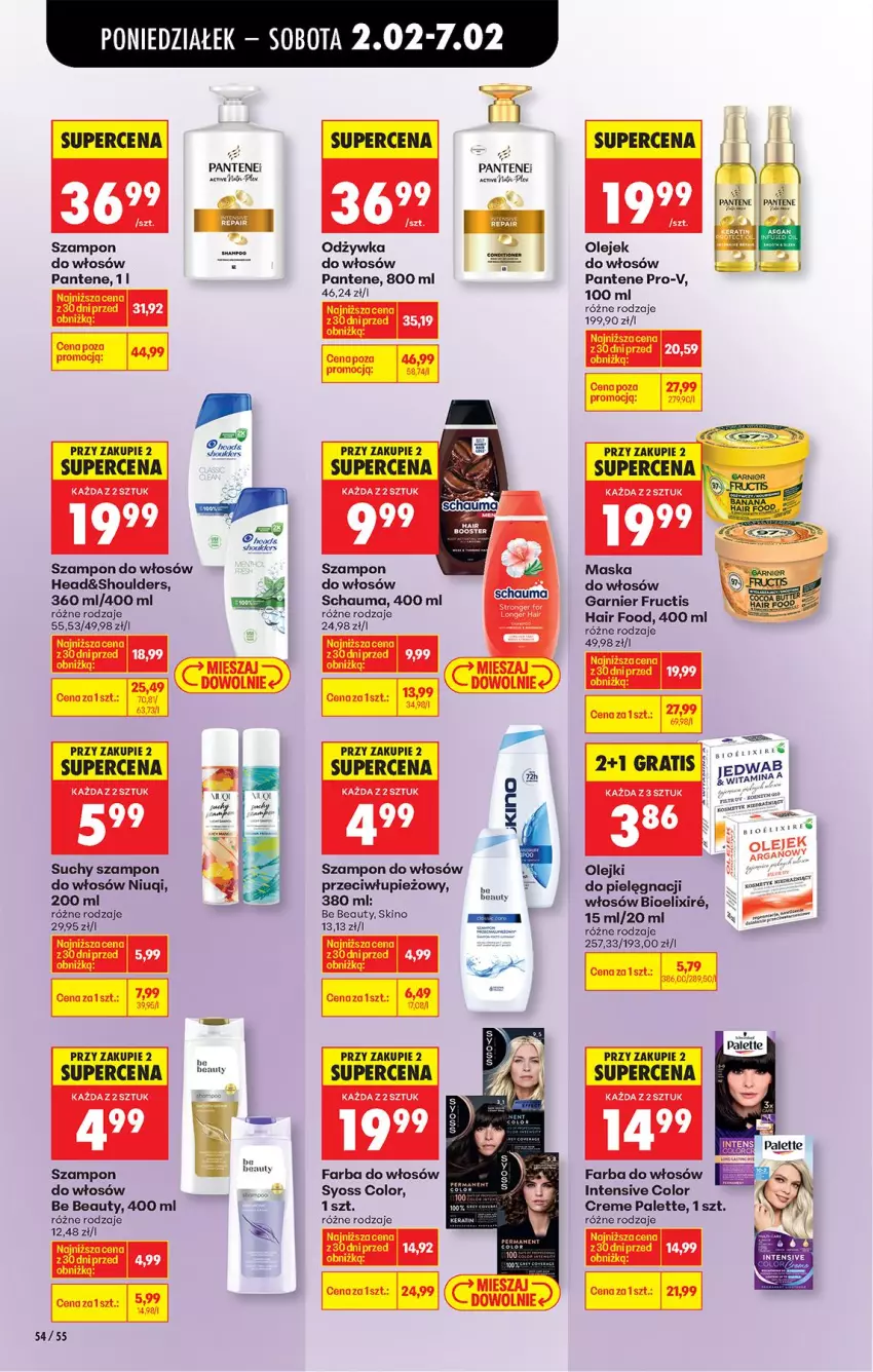 Gazetka promocyjna Biedronka - Gazetka - ważna 02.02 do 09.02.2026 - strona 68 - produkty: Be Be, Color Creme, Fa, Farba do włosów, Fructis, Garnier, Gra, LG, Maska, Maska do włosów, Niuqi, Olej, Palette, Pantene, Schauma, Suchy szampon, Syoss, Szampon