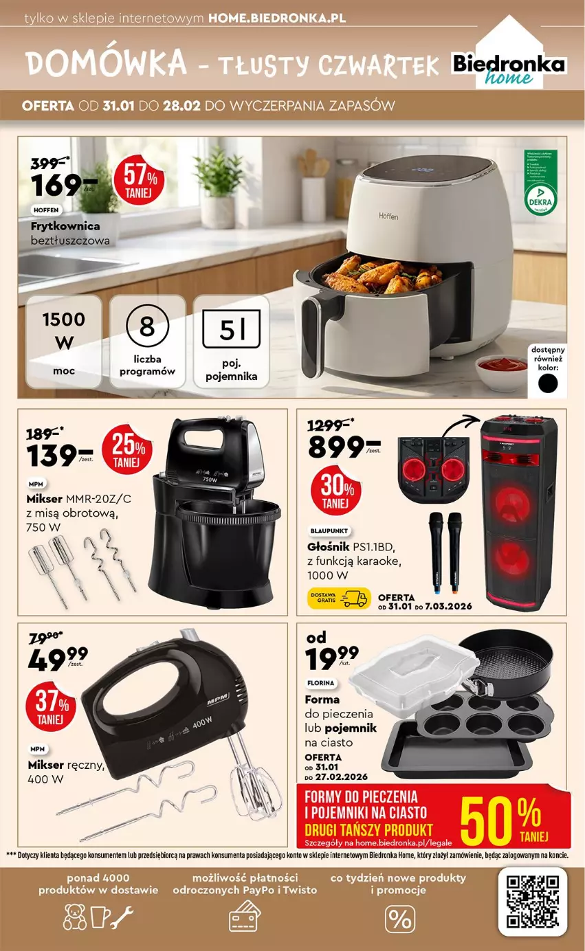 Gazetka promocyjna Biedronka - Home - ważna 31.01 do 07.02.2026 - strona 3 - produkty: Forma do pieczenia, Głośnik, Gra, Mikser, Mikser ręczny, Piec, Pojemnik, Pojemnik na ciasto, Ser
