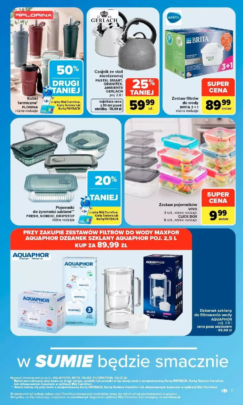 Gazetka promocyjna Carrefour - Gazetka Carrefour w SUMIE same okazje - ważna 21.09 do 03.10.2026 - strona 11 - produkty: Aquaphor, Brit, Brita, Czajnik, Dzbanek, Gra, Pojemnik, Top