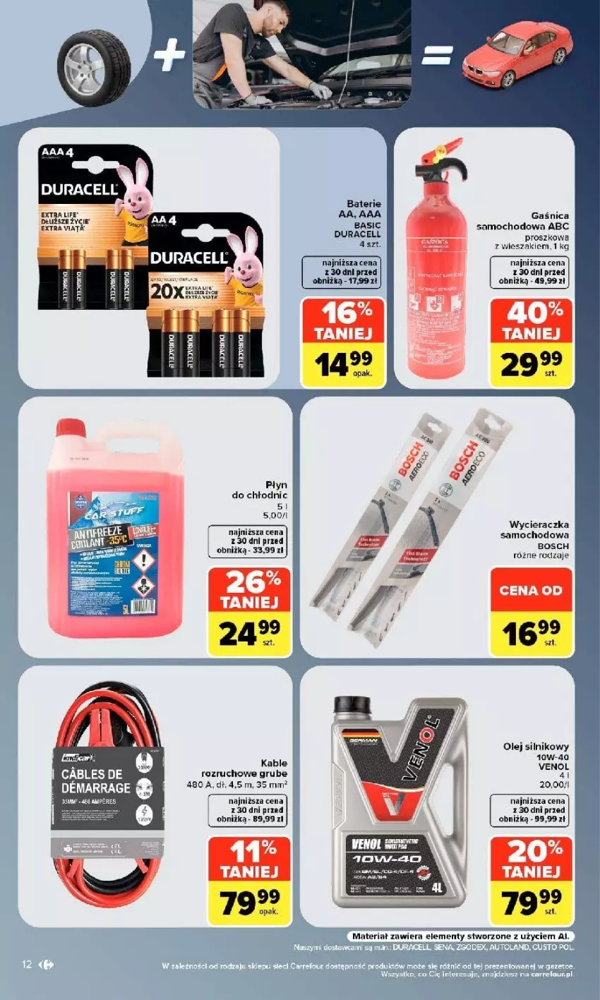 Gazetka promocyjna Carrefour - Gazetka Carrefour w SUMIE same okazje - ważna 21.09 do 03.10.2026 - strona 12 - produkty: Bosch, Duracell, Gaśnica, Olej, Olej silnikowy, Wieszak, Wycieraczka