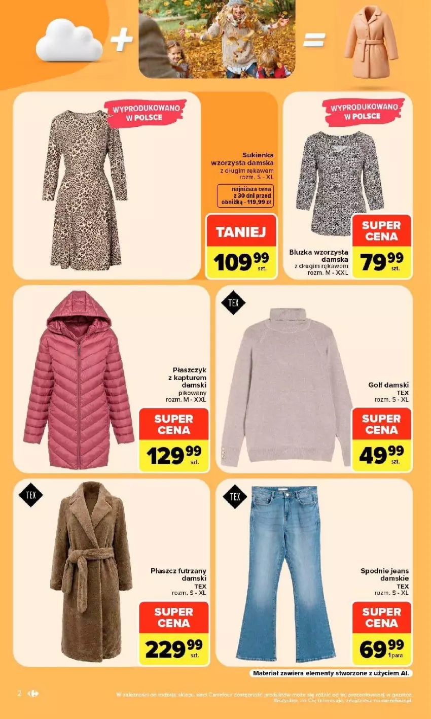 Gazetka promocyjna Carrefour - Gazetka Carrefour w SUMIE same okazje - ważna 21.09 do 03.10.2026 - strona 2 - produkty: Fa, Płaszcz, Spodnie, Spodnie jeans