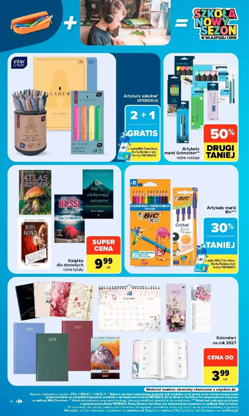 Gazetka promocyjna Carrefour - Gazetka Carrefour w SUMIE same okazje - ważna 21.09 do 03.10.2026 - strona 4 - produkty: Kalendarz, Książka