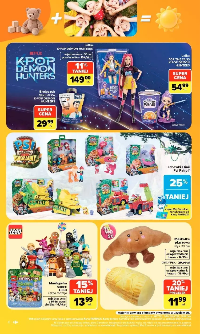 Gazetka promocyjna Carrefour - Gazetka Carrefour w SUMIE same okazje - ważna 21.09 do 03.10.2026 - strona 6 - produkty: Breloczek, Fa, Lalka, LEGO, Psi Patrol, Ser