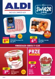 Gazetka promocyjna Aldi - Gazetka - ważna od 22.05 do 22.05.2021 - strona 1 - produkty: Kurczak, Ser, Mięsne specjały, Tera, Serek, Schab wieprzowy, Serek twarogowy, Skrzydełka z kurczaka, Grill, Pomidory