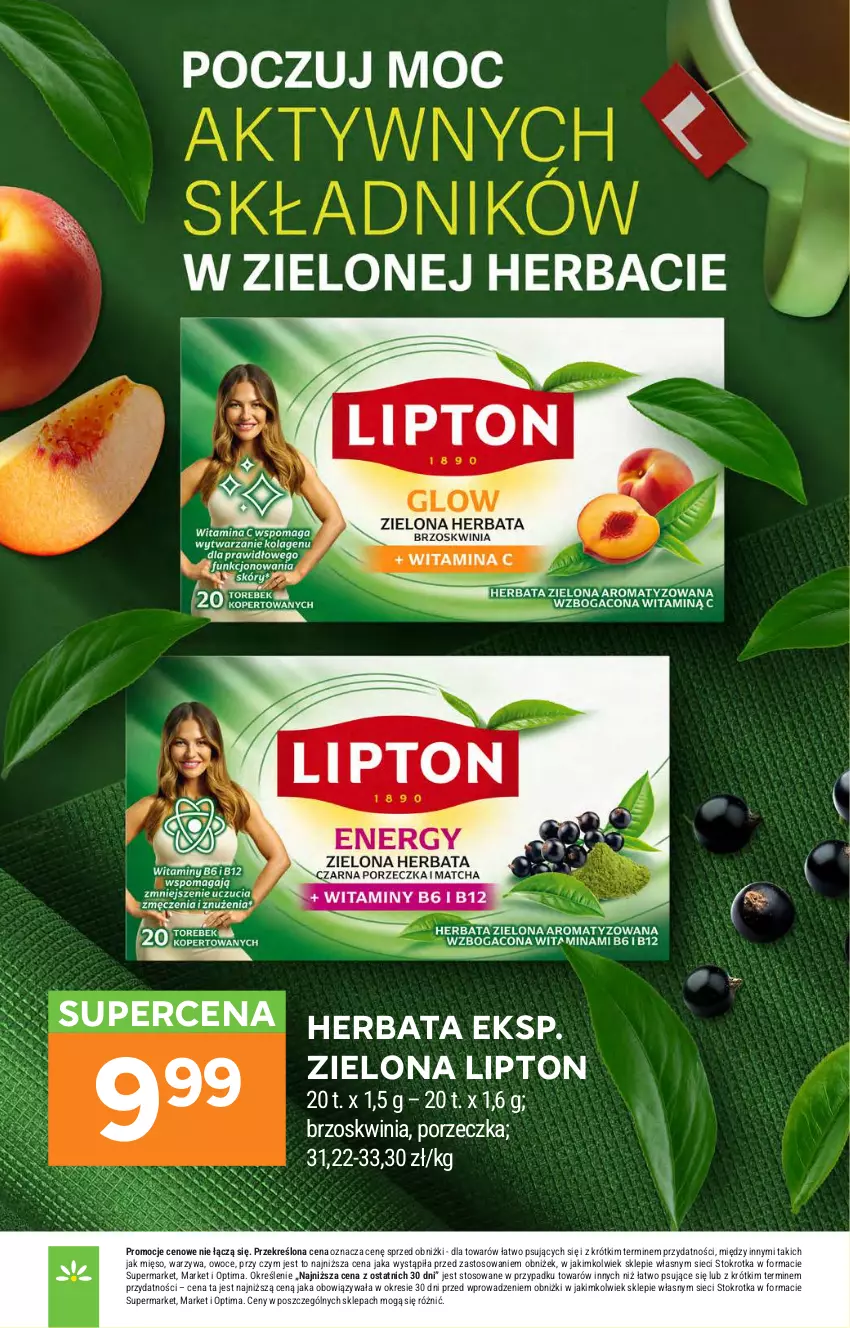Gazetka promocyjna Stokrotka - Supermarket - ważna 22.10 do 28.10.2026 - strona 29 - produkty: Herbata, Lipton, Mięso, Optima, Owoce, Por, Warzywa