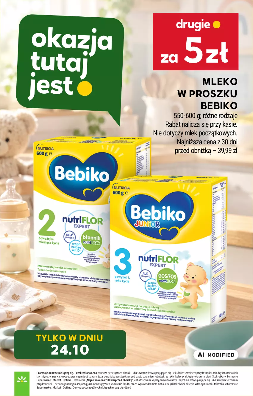 Gazetka promocyjna Stokrotka - Supermarket - ważna 22.10 do 28.10.2026 - strona 3 - produkty: Bebiko, Mięso, Mleko, Mleko w proszku, Optima, Owoce, Warzywa