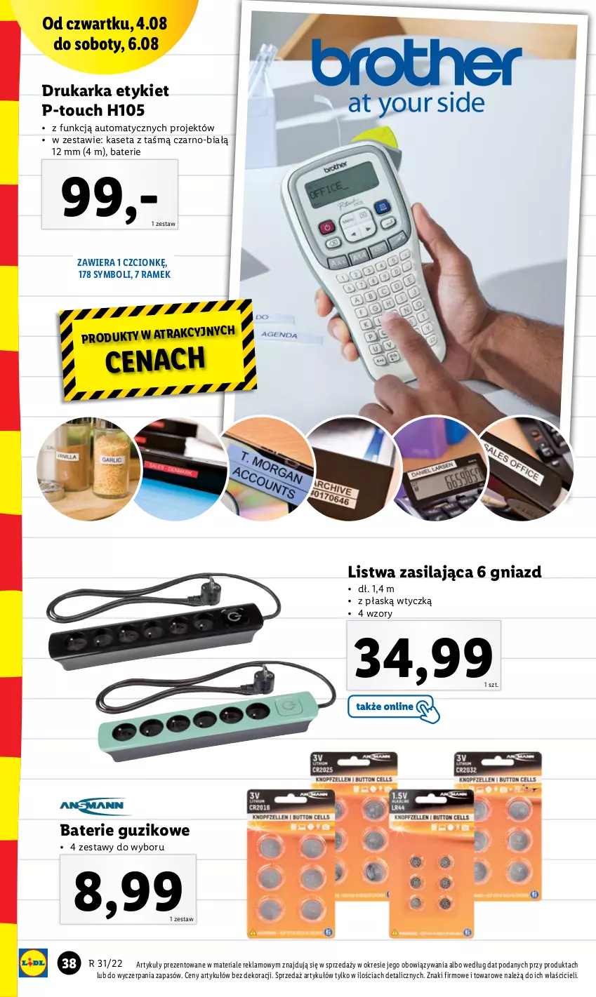 Gazetka promocyjna Lidl - GAZETKA - ważna 01.08 do 06.08.2022 - strona 38 - produkty: Drukarka, Listwa